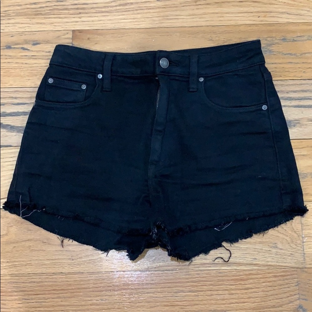 black jean shorts